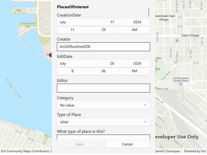Image of Edit features using feature forms sample