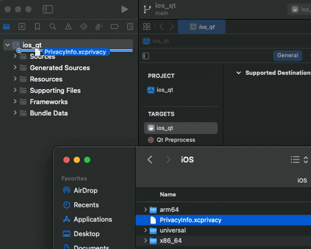 Add privacy manifest to Xcode
