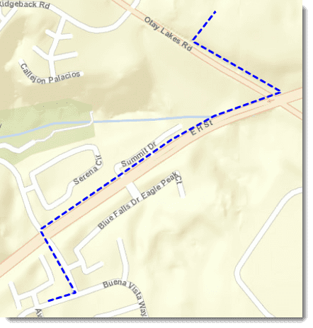 Line graphic over a streets basemap.