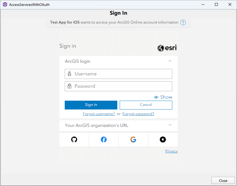 OAuth Sign In