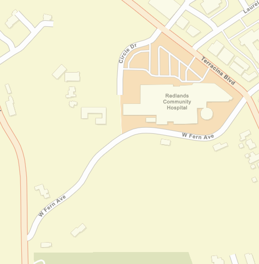 Street map image showing location of reverse geocoding examples.