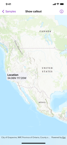 Screenshot of show callout sample