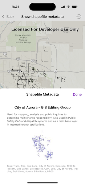 Image of show shapefile metadata sample