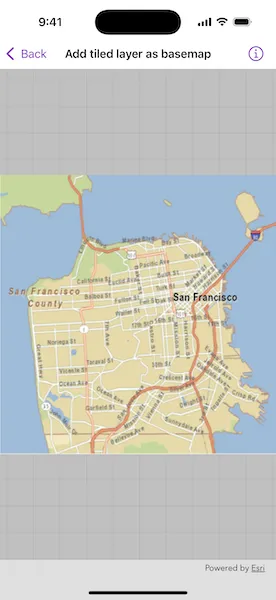 Screenshot of Add tiled layer as basemap sample