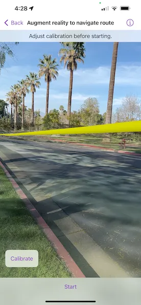 Image of augment reality to navigate route sample
