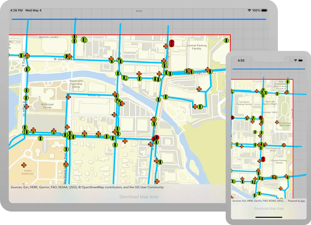 display offline map on demand