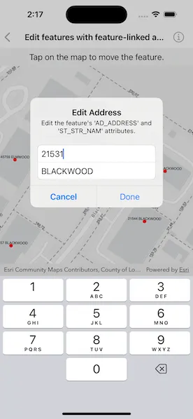Image of Edit features with feature-linked annotation sample