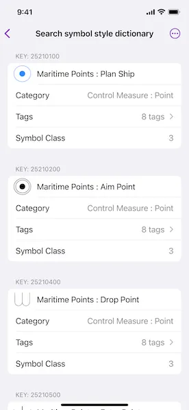 Image of Search symbol style dictionary sample