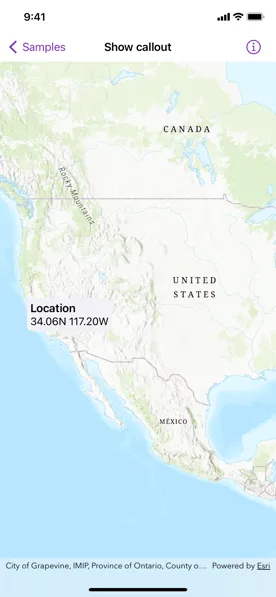 Screenshot of show callout sample