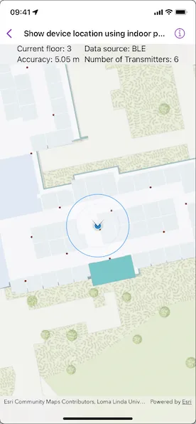 Show device location using indoor positioning