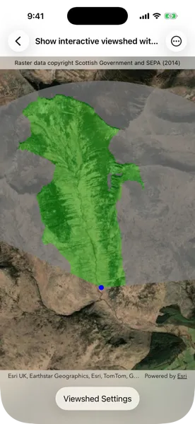 Show interactive viewshed with analysis overlay sample