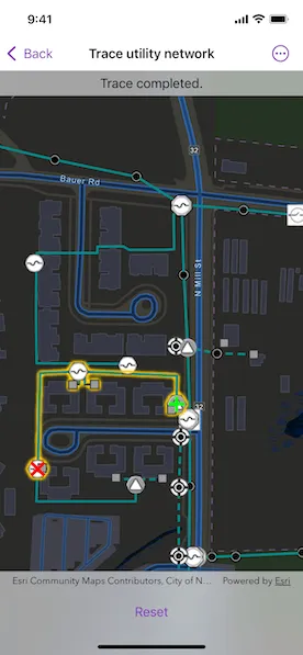 Image of trace utility network