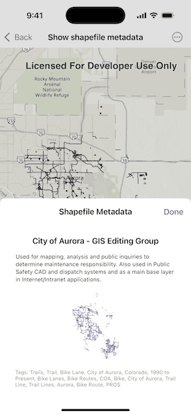 Image of show shapefile metadata sample
