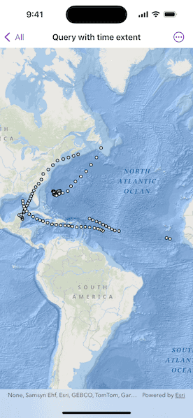 Image of Query with time extent sample