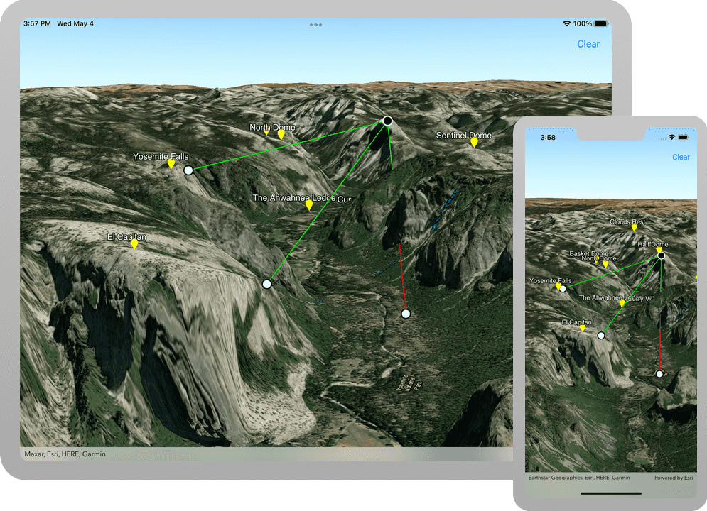 Display a line of sight | ArcGIS Maps SDK for Swift | Esri Developer