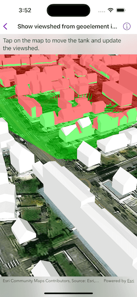 Image of show viewshed from geoelement in scene sample