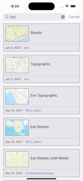 Image of search for web map