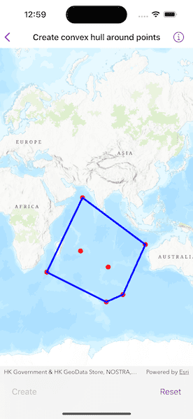 Image of create convex hull around points