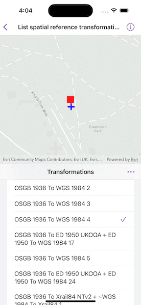 Image of List spatial reference transformations