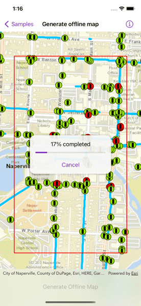 Screenshot of generate offline map sample