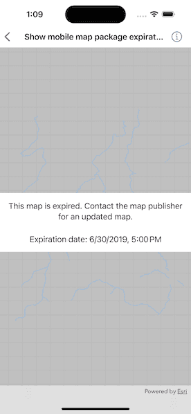 Image of Show mobile map package expiration date