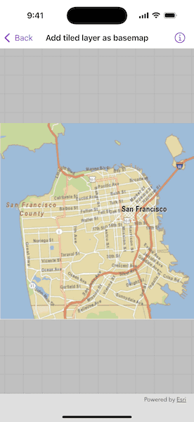 Screenshot of Add tiled layer as basemap sample