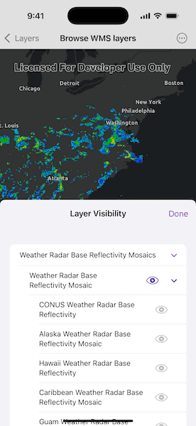 Image of browse WMS layers sample