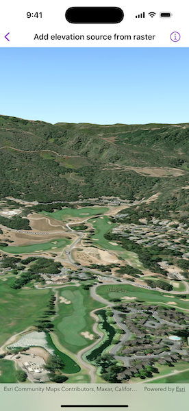 Screenshot of Add elevation source from raster sample