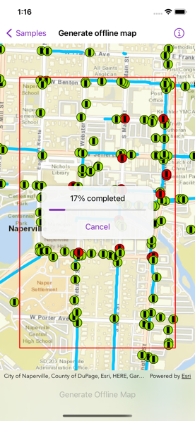 Screenshot of generate offline map sample