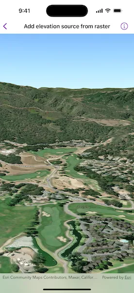 Screenshot of Add elevation source from raster sample