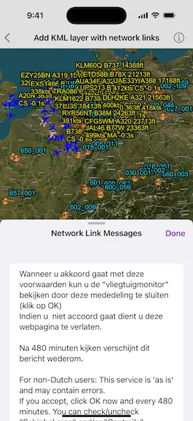 Image of Add KML layer with network links sample