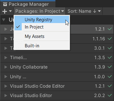 unity visual studio object browser