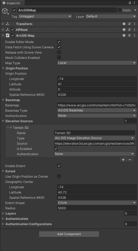 ArcGIS Map component