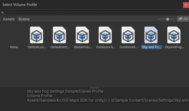 Sky and Fog Settings SampleScenes Profile