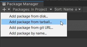 Add package from tarball