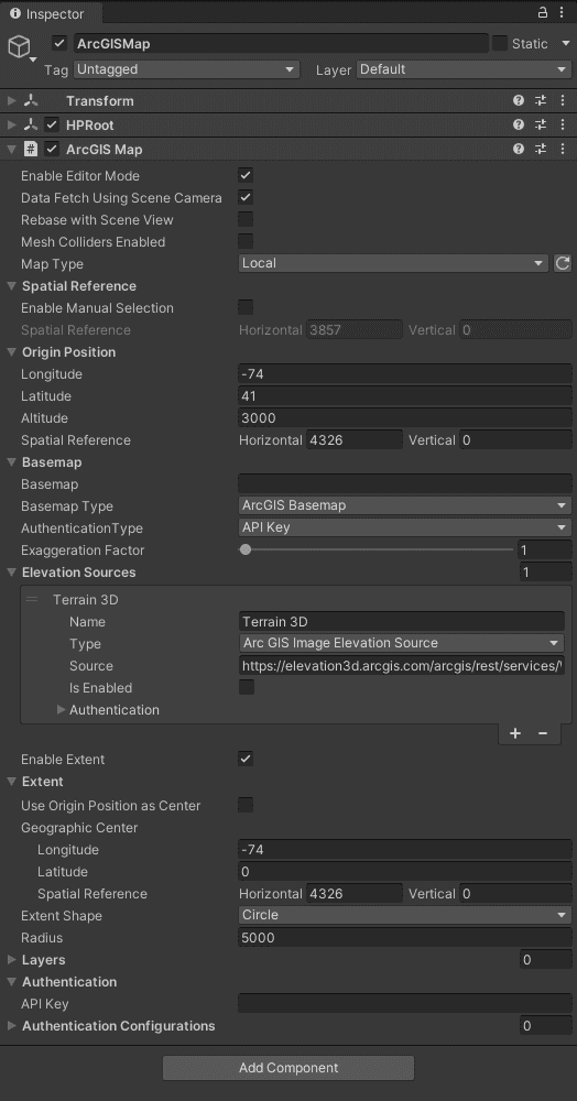 ArcGIS Map component