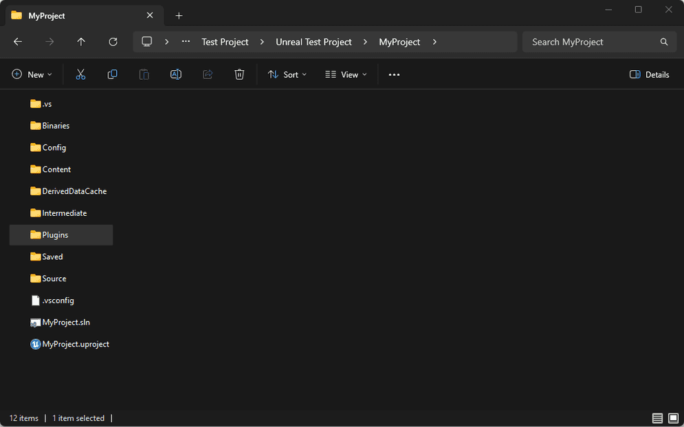 Create plugin folder under project directory