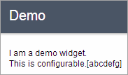 Demo widget is configurable