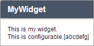 Configurable MyWidget