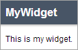 Nonconfigurable MyWidget